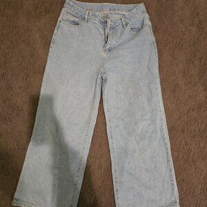 High rise light wash jeans